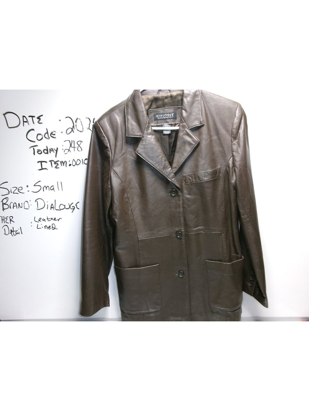 Dialogue Womens Genuine Leather Coat Size Small